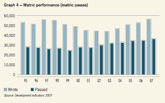 Matric performance (matric passes)